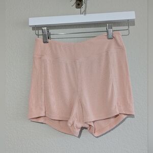 Free People Intimately High Waist Soft Pink Ribbed Lounge Wear Short S